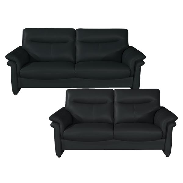 Homeville Barnsley     Pers Læder Sort  :160x94x92cm