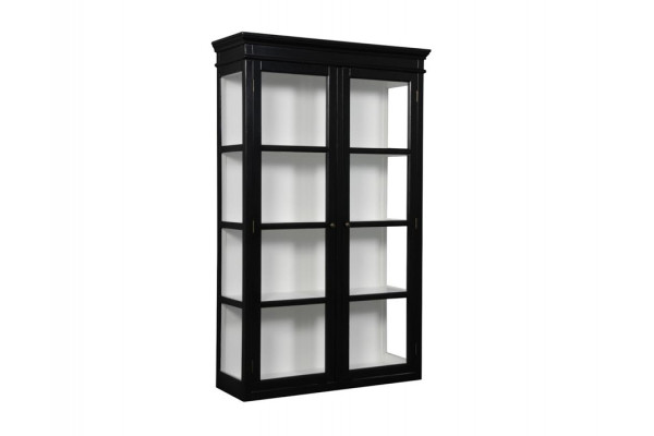 Birkholm Væghængt Vitrineskab 170x100x38   Sort Hvid