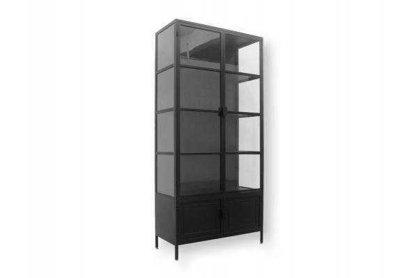 Brande Vitrineskab   Metal 92x40x201     Sort