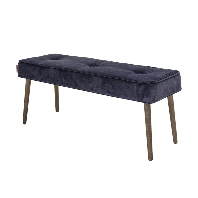 Bænk  Quot Button Quot     Mørkeblå Velour Bloomingville  : 100