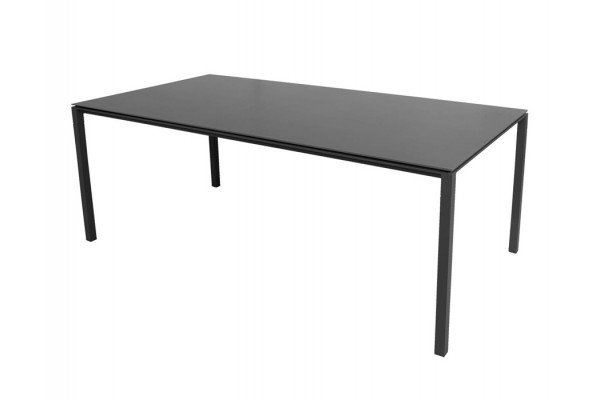 Cane-line Pure Havebord 100x200   Lavagrå   Sort Bordplade