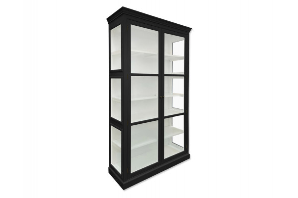 Christiansø Vitrineskab 212x120x44   Sort Hvid