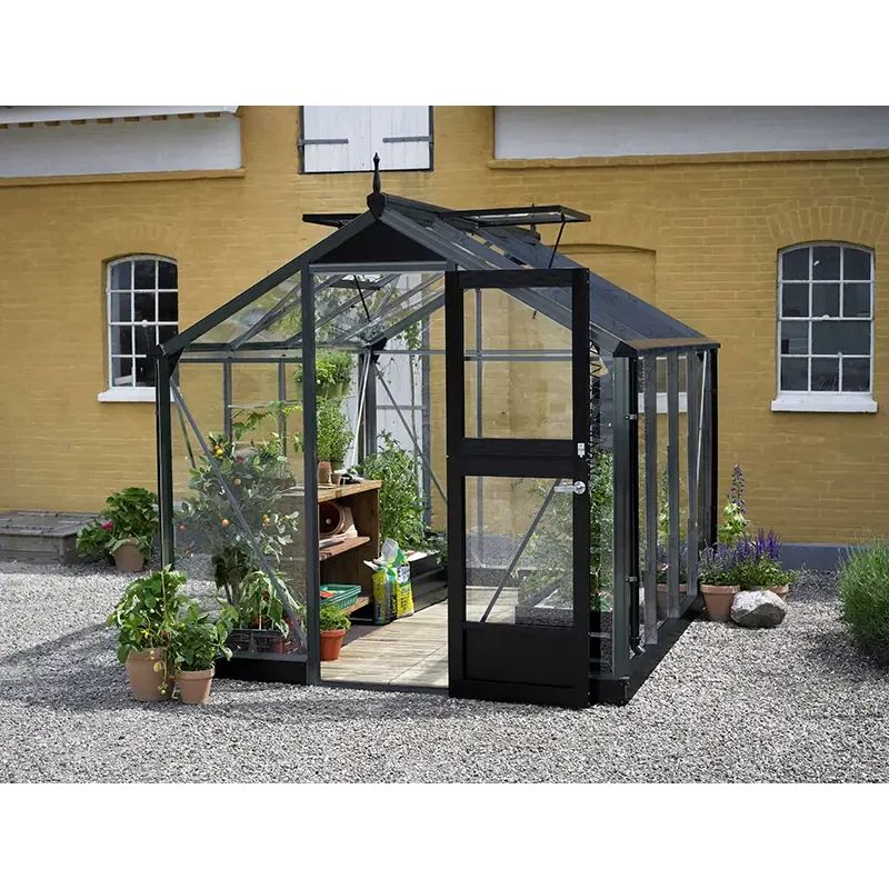 Juliana Compact Drivhus - Antracitgrå Hærdet Glas Tilbud!