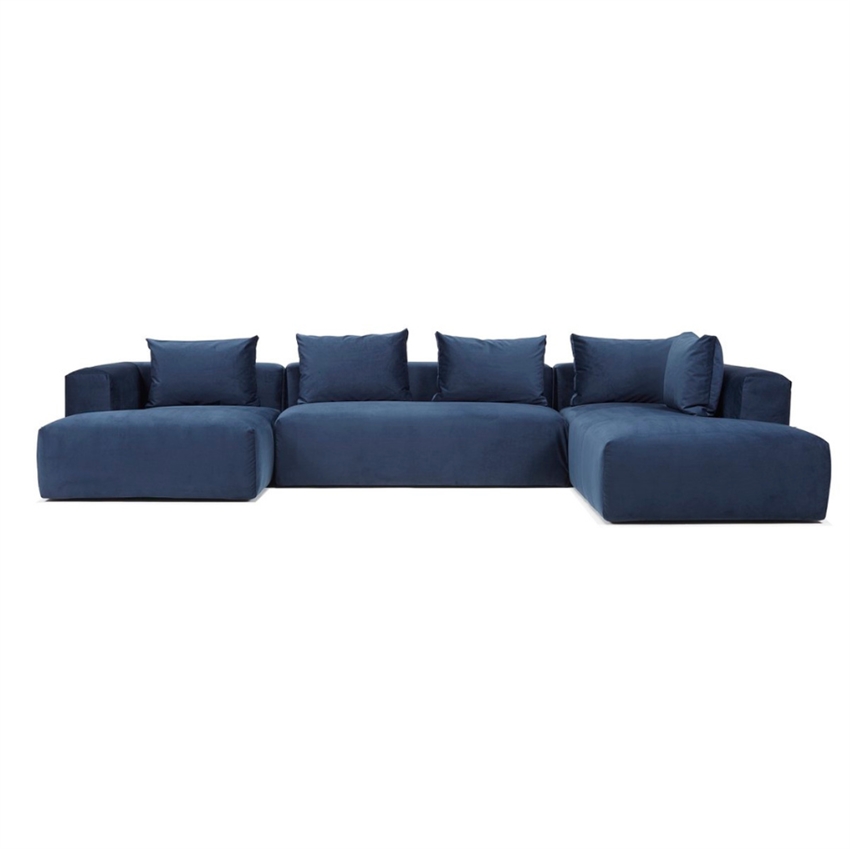 Nordly Cozy  -sofa Højrevendt   Sofa    Blå Stof 365     64     233     Møbelsalg