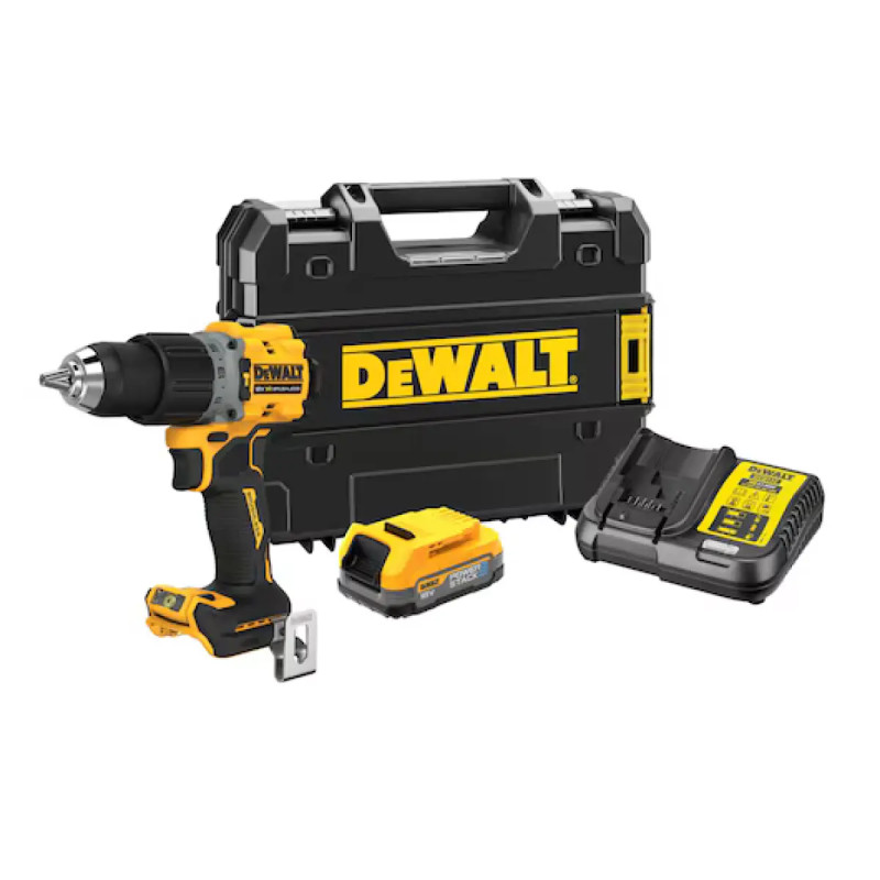 Dewalt 18v   Slagboremaskine Inkl  Powerstack   7ah Batteri Tstak   Dcd805e1t-