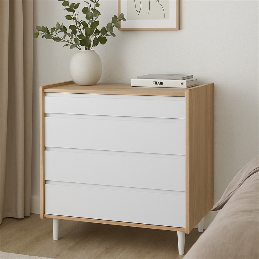 Kaagaard Lav Kommode   Hvid   80     82     47     Møbelsalg