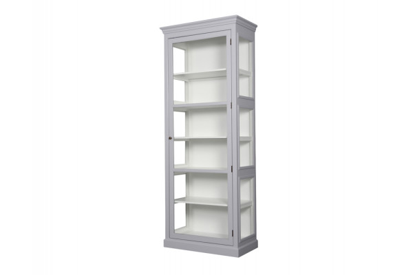 Fur Vitrineskab 212x84x44   Lysgrå Hvid