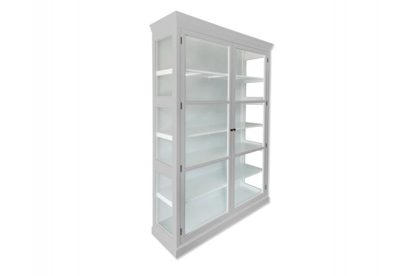 Fyn Vitrineskab 212x148x44   Lysgrå Hvid