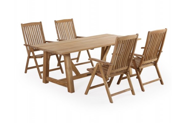 Hercules Devon Teak Havemøbelsæt – Elegant Udendørs Sæt!