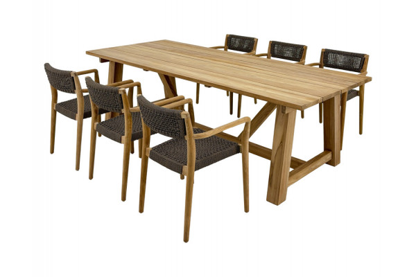 Hercules Tonka Teak Havemøbelsæt     Stole 100x246