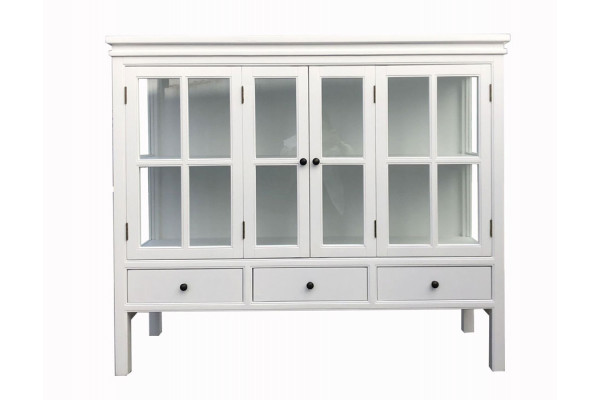 Hjarnø Vitrineskab 110x130x45   Hvid