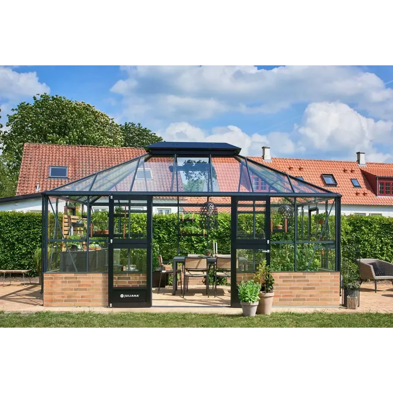 Juliana Grand Oase Drivhus 18 m² i Antracit med Glas
