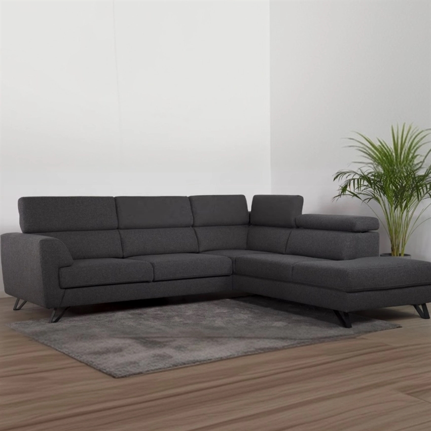 Billund Sofa Open End Højrevendt    Grå Stof     Møbelsalg