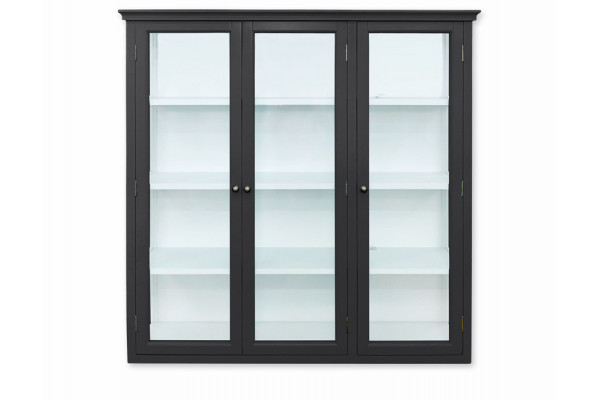 Læsø Væghængt Vitrineskab 121x120x26   Sort Hvid