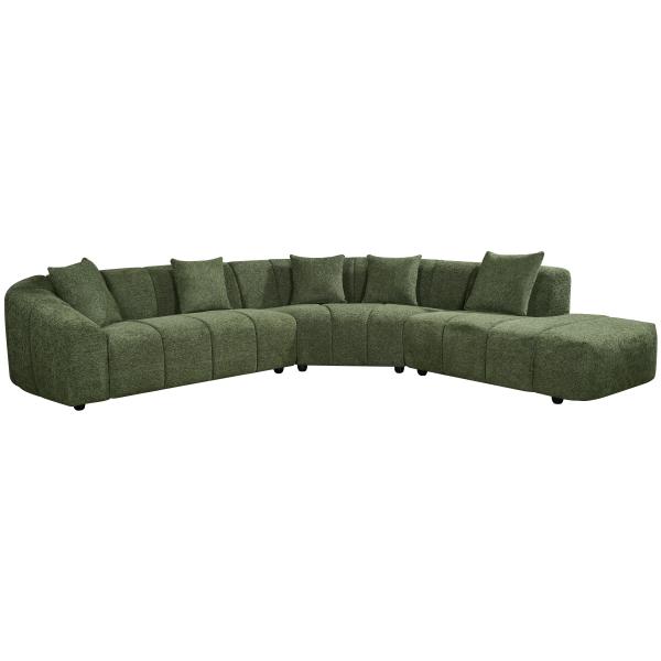 Homeville Lund Højrevendt Stof Grøn 319x95x75cm