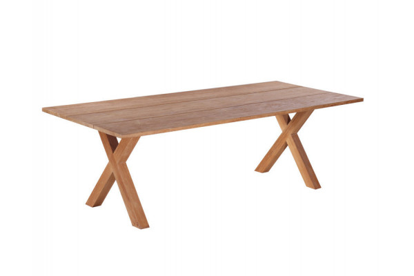 Mako Plankebord 100x240 Bordben Teak Kryds