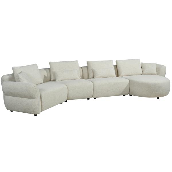 Homeville Malmø Højrevendt Stof Beige 477x150x71cm