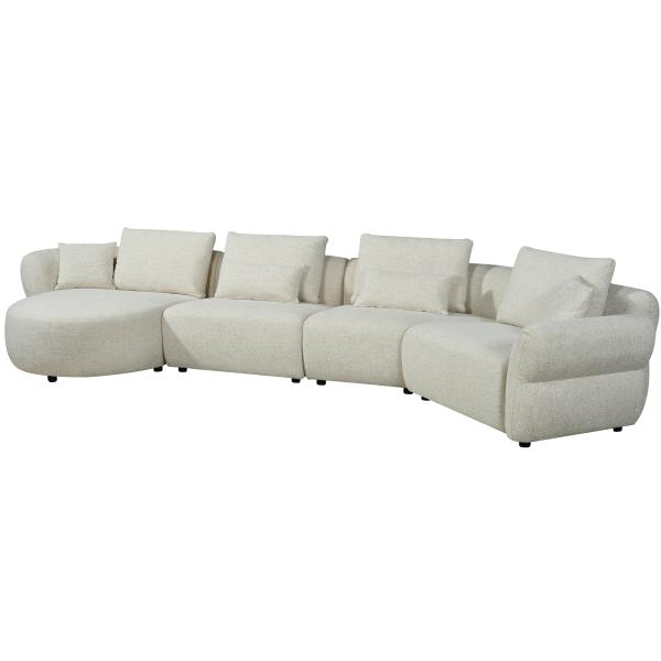 Homeville Malmø Venstrevendt Stof Beige 477x150x71cm