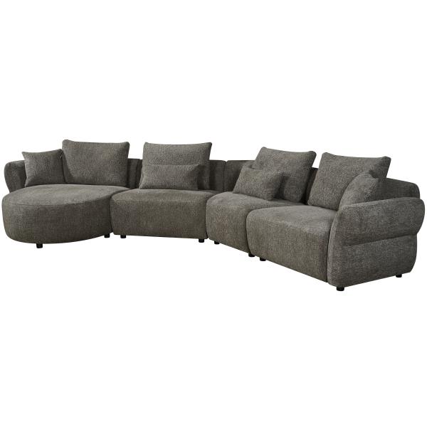 Homeville Malmø Venstrevendt Stof Grå 477x150x71cm