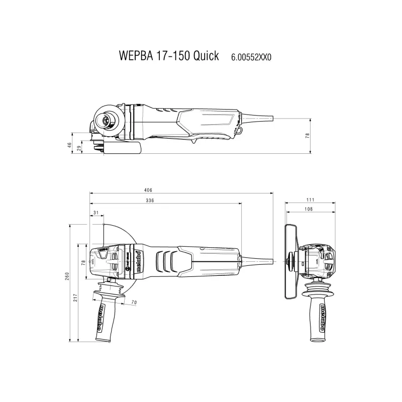 Metabo Vinkelsliber Wepba 17-150 Quick - Fantastisk Tilbud!