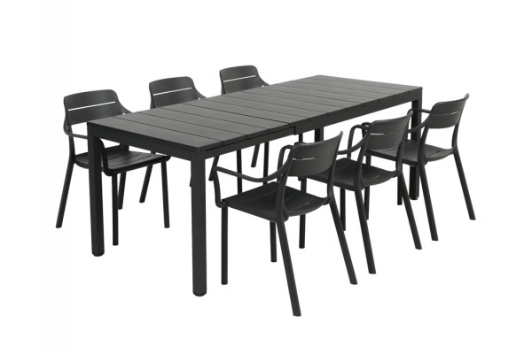 Nardi Rio Cassia Havemøbelsæt 140-210cm Antracit