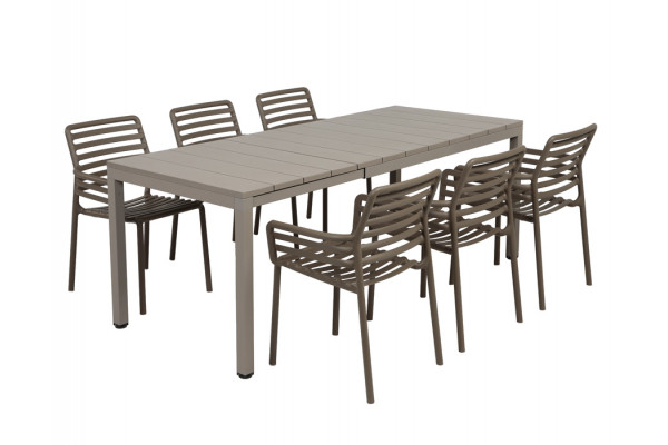 Nardi Rio Doga Havemøbelsæt 140-210cm Latte Tabacco