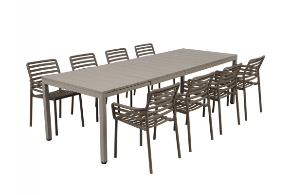 Nardi Rio Doga Havemøbelsæt 210-280cm Latte Tabacco