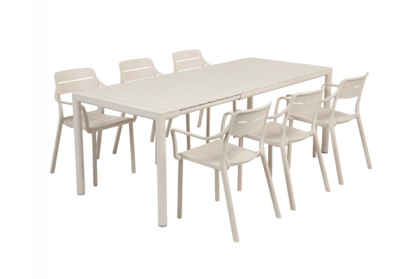 Nardi Tevere Cassia Havemøbelsæt 147-211cm Sand