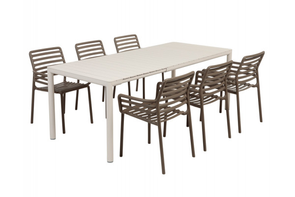 Nardi Tevere Doga Havemøbelsæt 147-211cm Sand Tabacco