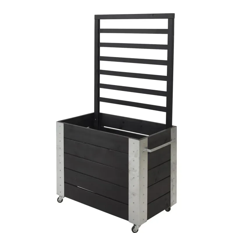 Plus Cubic Blomsterrumdeler 87x50x155cm   Hjul Sort 18249-15