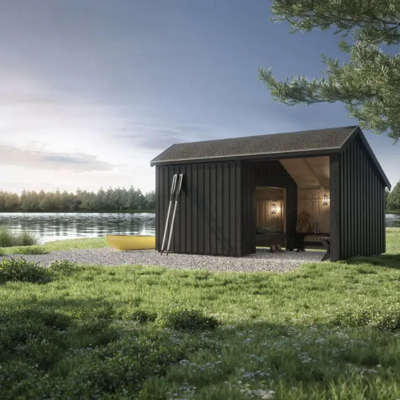 Plus Multi Shelter   Moduler   Shelter   Opholdsrum Inkl  Tagpap Alulister  -stolpefødder 1675826-