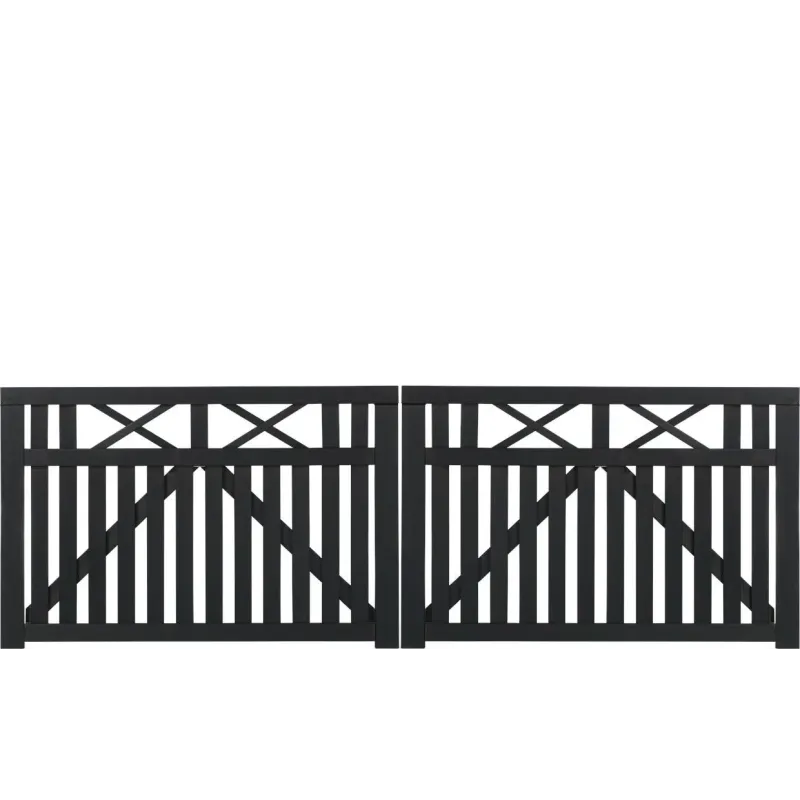 Plus Vinesse Dobbelt Havelåge 300x98   Grundmalet Sort 13415-15