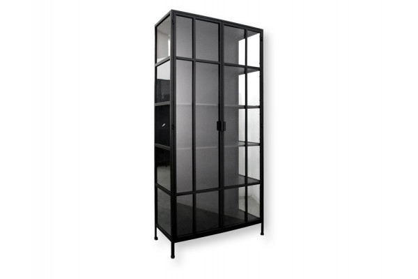 Præstø Vitrineskab   Metal 92x40x201     Sort
