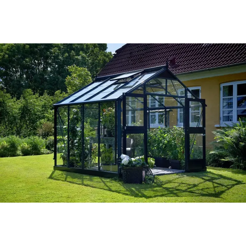 Juliana Premium Drivhus i Antracitgrå Hærdet Glas