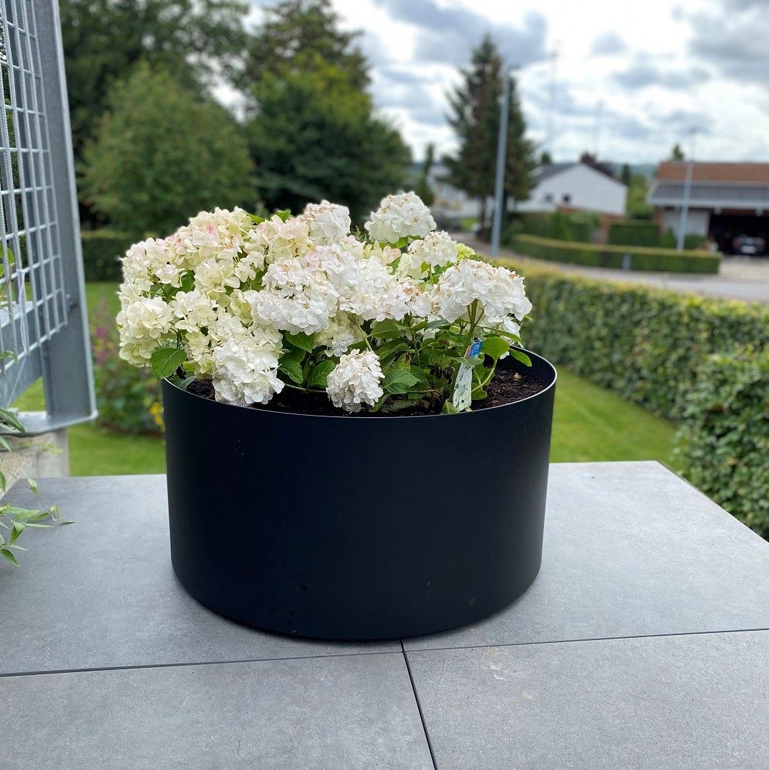 Rundt Højbed   Hjul   3mm Cortenstål Med Bund  ø79cm 40   Rust