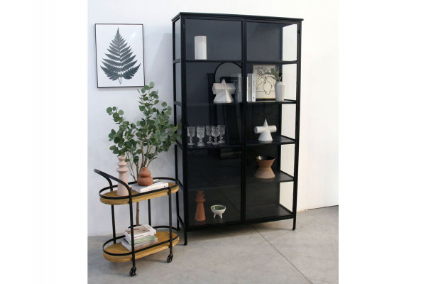 Skælskør Vitrineskab   Metal 119 5x40x212   Sort