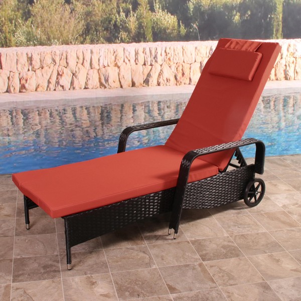 Polyrattan Aluminium Solseng Sort Luksus Solvogn Liggestol
