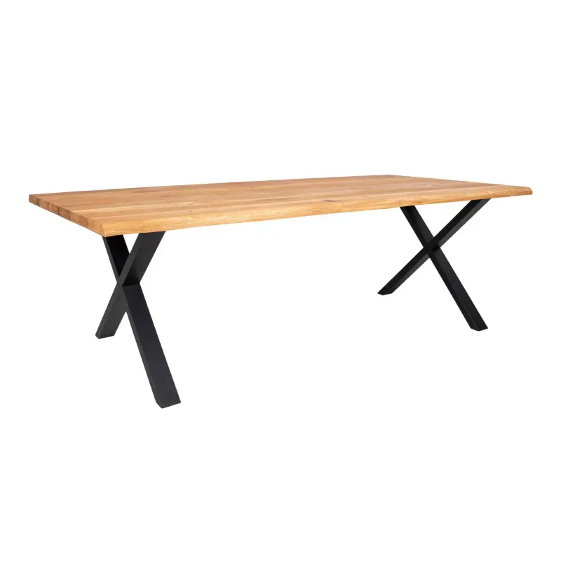 Spisebord   Olieret   Med Bølget Kant Forberedt Tillægsplader 240x95xh75   2201560