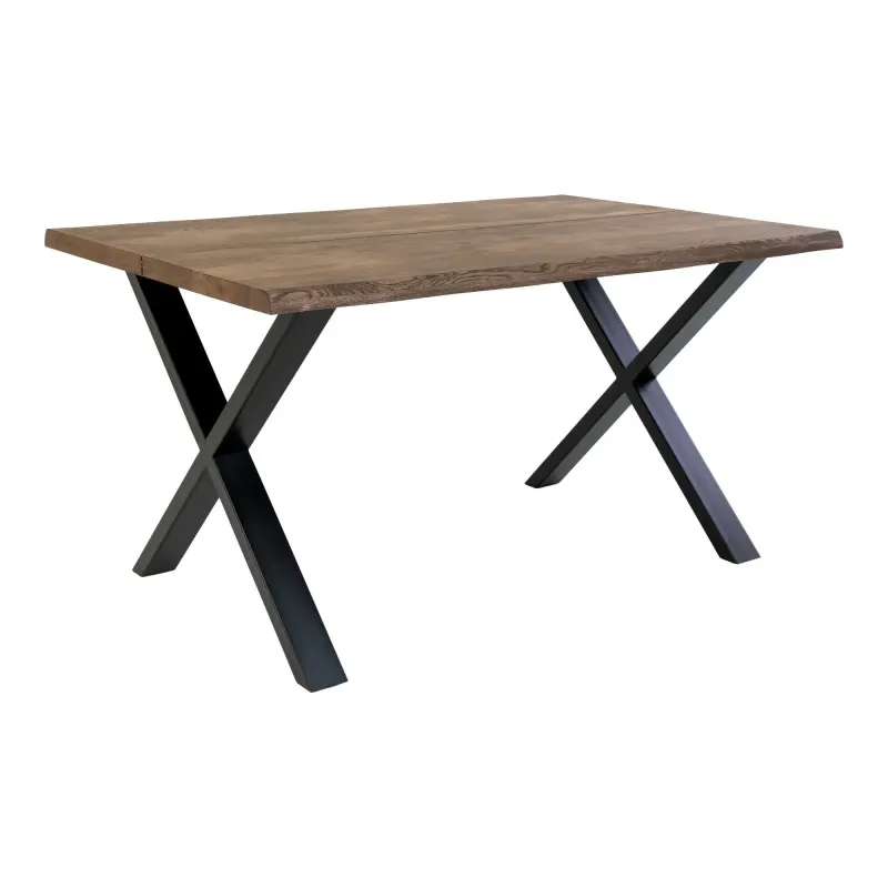 Spisebord   Smoked Olieret   Med Bølget Kant Forberedt Tillægsplader 140x95xh75cm 2201490