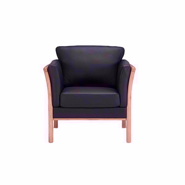 Nordly Fredericia Tremmesofa Lænestol Sort Læder 87     84     80     Møbelsalg