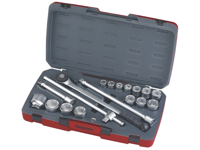 T3418-  Med   Quot    -fatning  Teng Tools Topnøglesæt