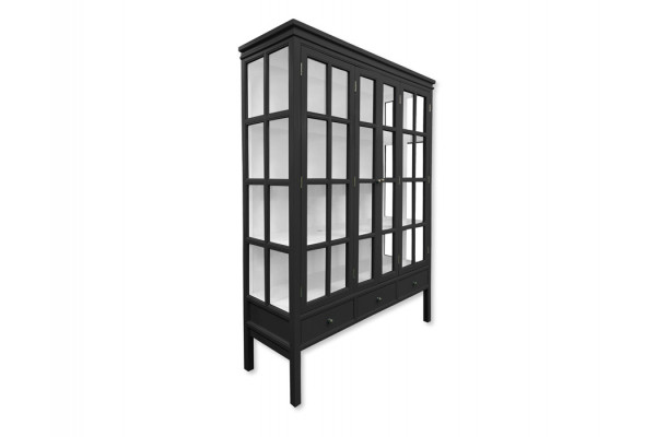 Venø Vitrineskab 175x130x45   Sort Hvid