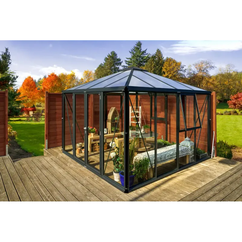 Vitavia Fortuna 10200 Sort Drivhus 3mm Hærdet Glas  10mm Polytag