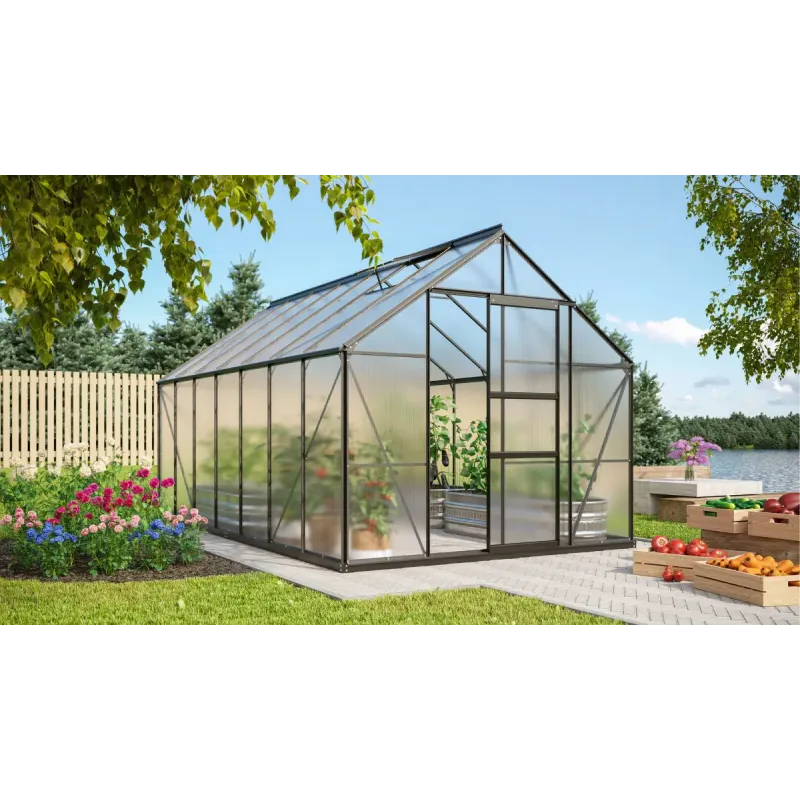 Vitavia Merkur 11500 Sort Drivhus 6mm Poly   Sokkel