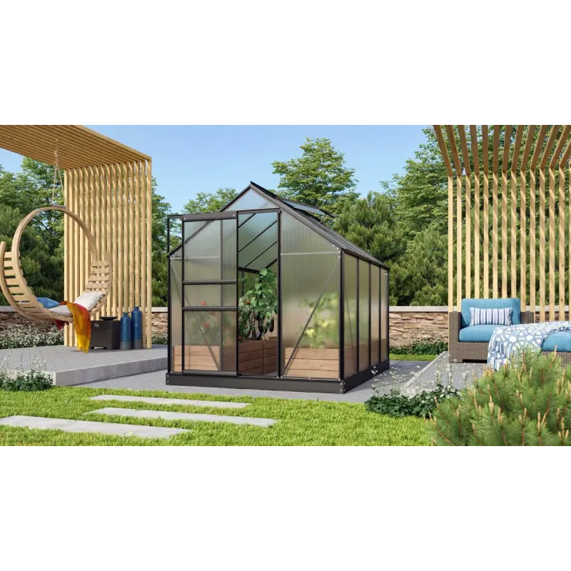 Vitavia Venus 5000 Sort Drivhus 4mm Poly   Sokkel