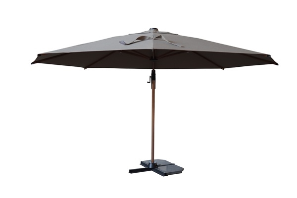 Roma Parasol ø3 5m Grå Med Lys Diverse   Haveparasol Backyard Enggården Havemøbler