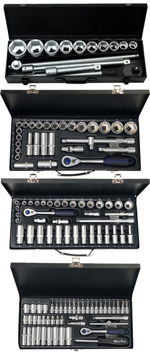 Bato Kombi Pakke  Topnøglesæt 22-50mm     Quot  Topnøglesæt 10-36mm     Quot  Topnøglesæt  -24mm     Quot  Topnøglesæt  -14mm     Quot  126 Dele
