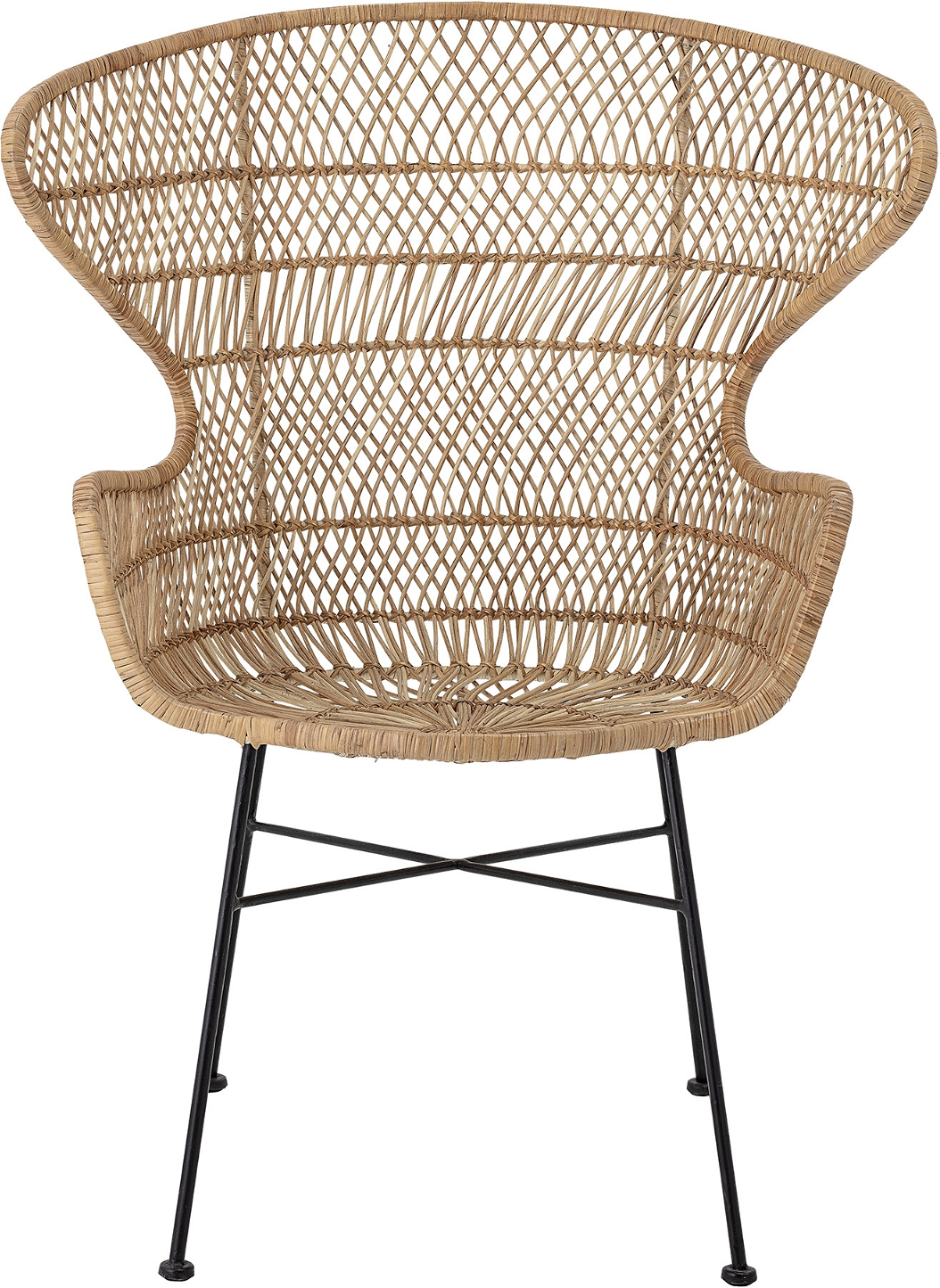 Loungestol  Lænestol Bloomingville Oudon   Natur Rattan Med Håndflettet Finish   Jernstel  100x65x79