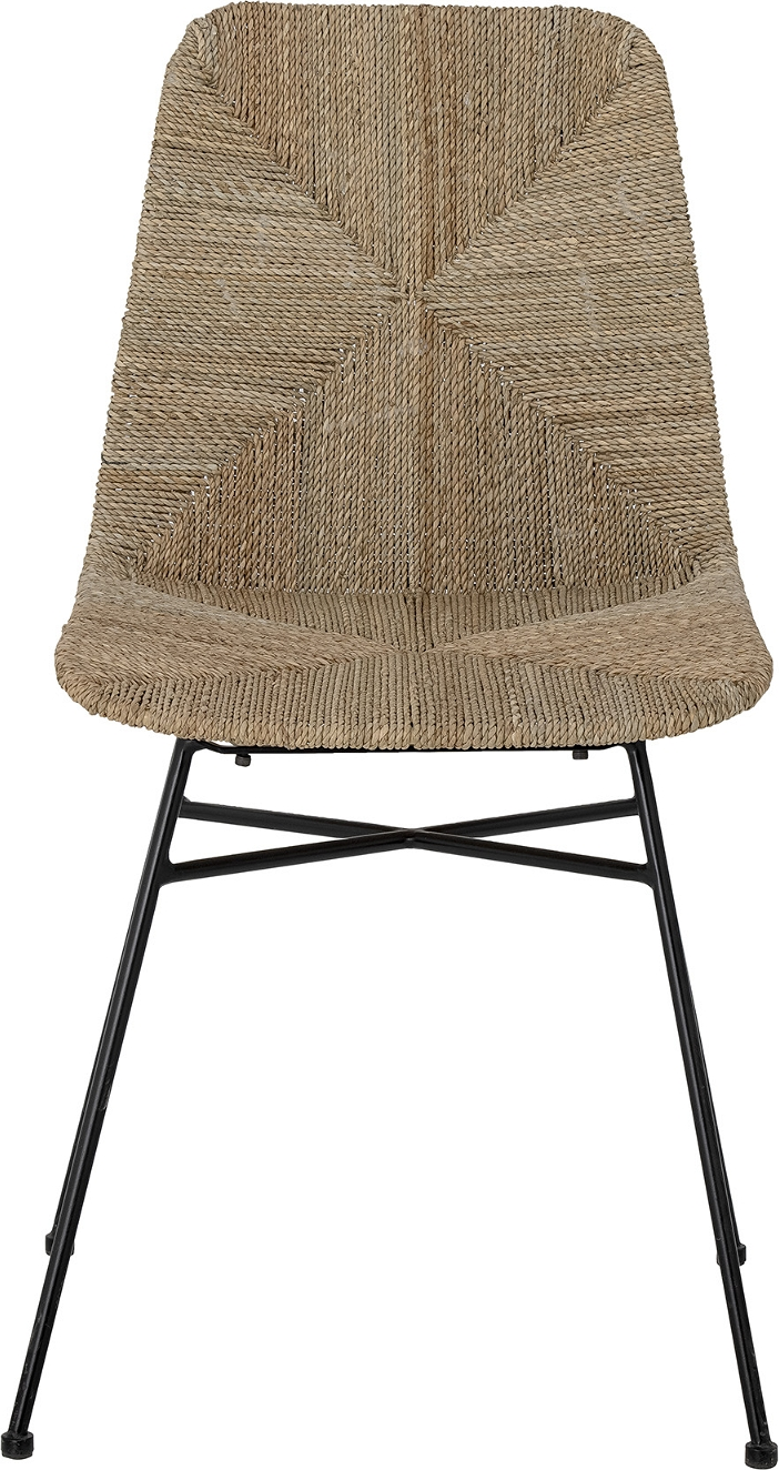 Spisebordsstol   Spisestuestol Bloomingville Nor   Naturflet Med Sort Jernramme Skandinavisk Design