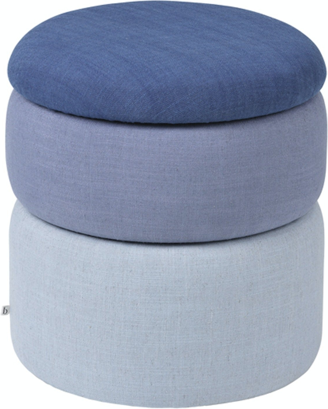 Puf Skammel Broste Copenhagen Pond Blå Polyester ø38 H42   Letvægtsdesign